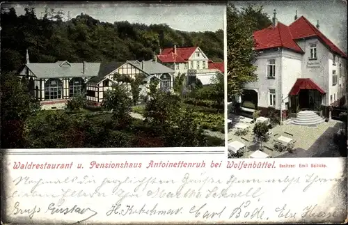 Ak Wolfenbüttel in Niedersachsen, Waldrestaurant und Pensionshaus Antoinettenruh