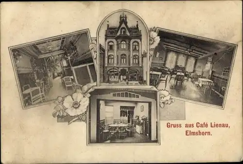 Ak Elmshorn in Holstein, Cafe Lienau, Innenansicht