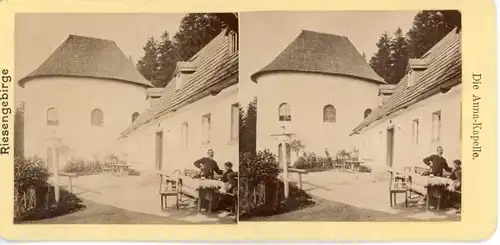 Stereo Foto Sosnówka Seidorf Podgórzyn Giersdorf Riesengebirge Schlesien, St Annakapelle