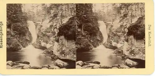 Stereo Foto Piechowice Kiesewald Riesengebirge Schlesien, Kochelfall