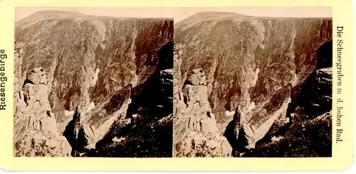 Stereo Foto Śnieżne Kotły Schneegrube Riesengebirge Schlesien, Hohes Rad