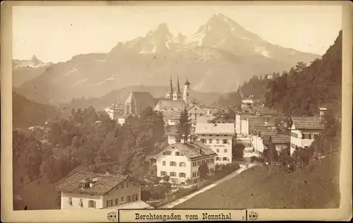 Kabinett Foto Berchtesgaden in Oberbayern, Blick vom Nonnthal