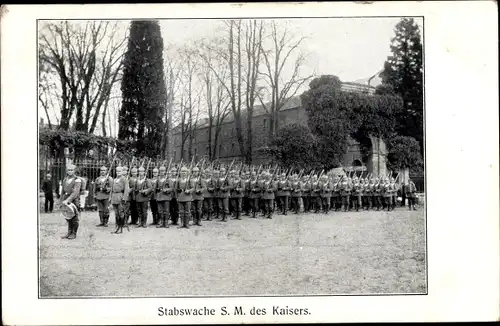 Ak Stabswache des Kaisers, Deutsche Soldaten in Uniformen