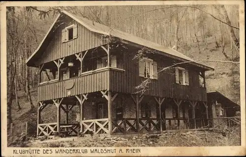 Ak Waldshut Tiengen am Rhein, Partie an der Wanderhütte des Wanderclubs