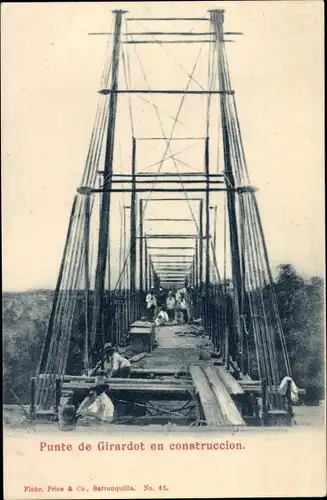Ak Kolumbien, Punte de Girardot, Brücke im Bau