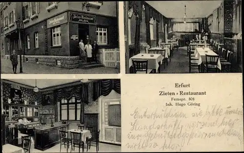 Ak Erfurt in Thüringen, Zieten Restaurant, Innenansicht, Bar, Gastraum