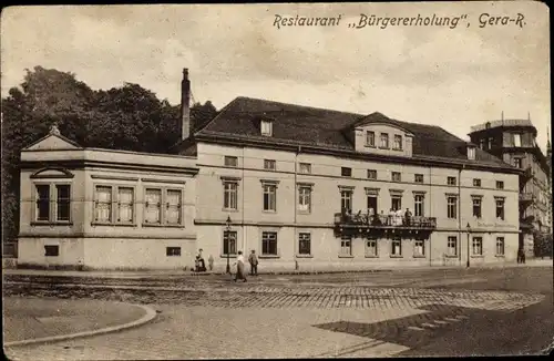 Ak Gera in Thüringen, Restaurant Bürgererholung