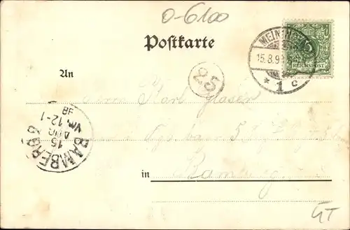 Litho Meiningen in Thüringen, Gesamtansicht, XXII. Jahresversammlung 1898, Dr. Schneider