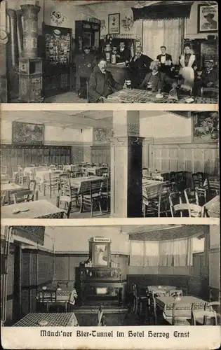 Ak München, Bier-Tunnel, Hotel Herzog Ernst