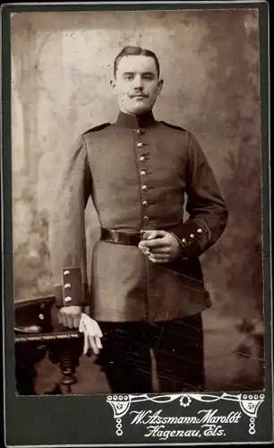 CdV Haguenau Hagenau Elsass Bas Rhin, Deutscher Soldat in Uniform, Portrait