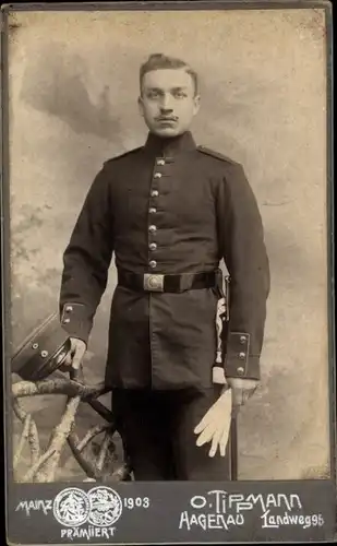 CdV Haguenau Hagenau Elsass Bas Rhin, Deutscher Soldat in Uniform, Standportrait