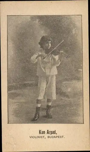 Ak Schauspieler Kun Arpad, Portrait, Violinist, Budapest