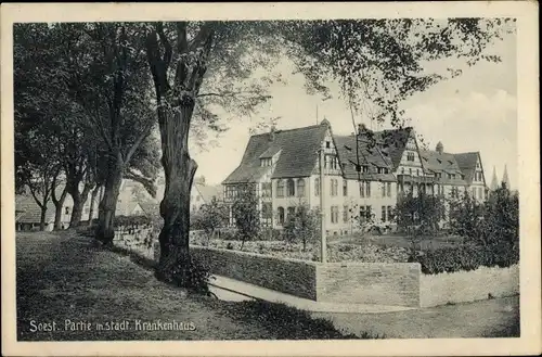 Ak Soest in Nordrhein Westfalen, Partie mit städt. Krankenhaus