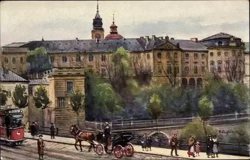 Künstler Ak Cieslewski, Warszawa Warschau Polen, Taras Zamkowy, Schlossterrassen