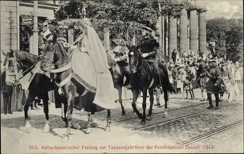 Ak Kassel, Kulturhist. Festzug, Tausendjahrfeier 1913, Otto der Schütz, Otto II. von Hessen 1363