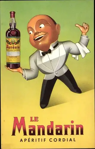 Ak Reklame, Le Mandarin, herzlicher Aperitif, Kellner, Rezepte Cocktail