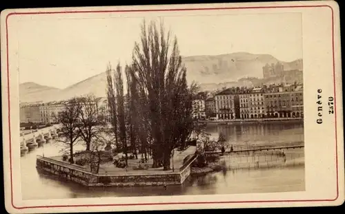 CDV Genève Genf Stadt, Ile Rousseau, 1873