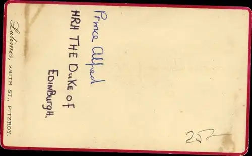 CDV Adel England, Prinz Alfred, Duke of Edinburgh, Portrait