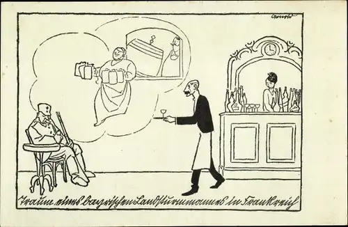 Künstler Ak Arnold, Karl, Lille Nord, Liller Kriegszeitung, Traum eines bayerischen Landsturmmannes