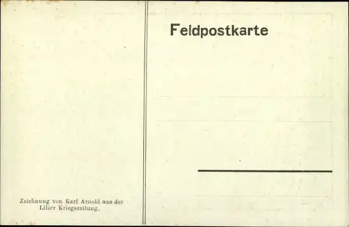 Künstler Ak Arnold, Karl, Lille Nord, Liller Kriegszeitung, Traum eines bayerischen Landsturmmannes