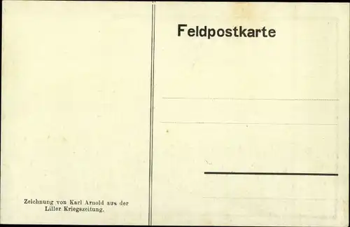 Künstler Ak Arnold, Karl, Liller Kriegszeitung, Schnadahüpfli im Schützengraben