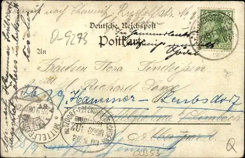 Litho Oberlungwitz in Sachsen, Gasthof zum Hirsch, Innenansicht