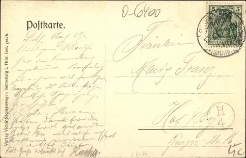 Ak Sonneberg in Thüringen, Restaurant Erbprinz, Urkunde