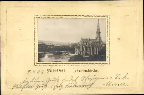 Passepartout Foto Ak Stuttgart in Baden Württemberg, Johanneskirche