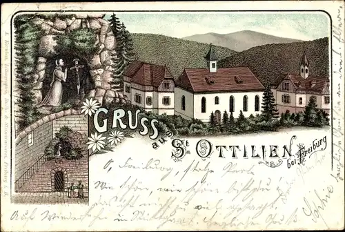 Litho Waldsee Freiburg im Breisgau, Waldheiligtum Sankt Ottilien