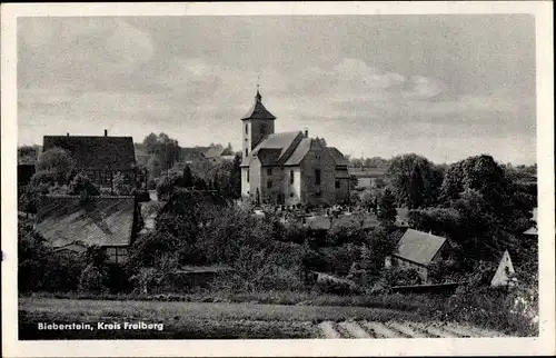 Ak Bieberstein Reinsberg in Sachsen, Teilansicht, Kirche