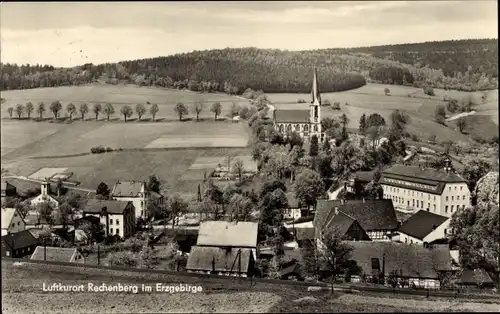 Ak Rechenberg Bienenmühle Erzgebirge, Teilansicht Rechenberg, Kirche