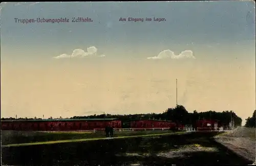 Ak Zeithain in Sachsen, Truppenübungsplatz, Eingang ins Lager