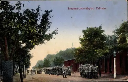 Ak Zeithain in Sachsen, Truppenübungsplatz, Soldaten, Kaiserreich