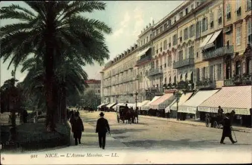 Ak Nizza Nizza Alpes Maritimes, Avenue Massena