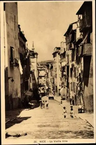 Ak Nizza Nizza Alpes Maritimes, Altstadt, Gasse