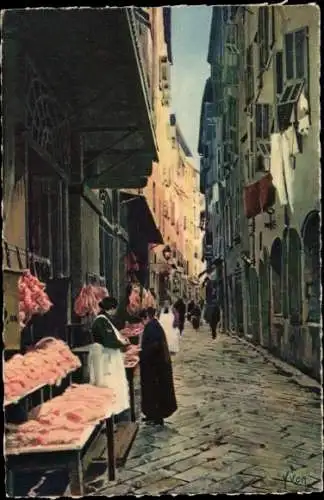 Künstler Ak Yvon, Nizza Nizza Alpes Maritimes, La Rue des Bouchers