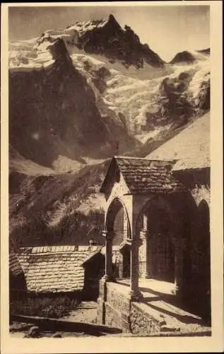 Ak La Grave Hautes Alpes, Lautaret, la Meige, Chapelle des Terrasses