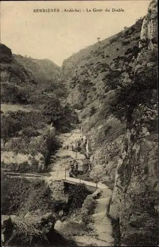 Ak Serrieres Ardèche, Der Teufelsgour