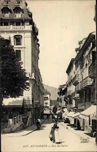 Ak Aix les Bains Savoie, Rue des Bains