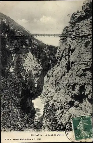 Ak Modane Savoie, Die Diablo-Brücke