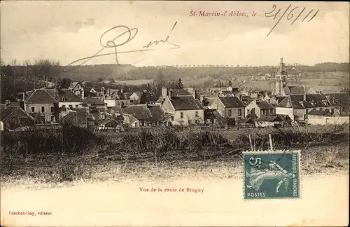 Ak Saint-Martin-d’Ablois Marne, vue de la route de Brugny