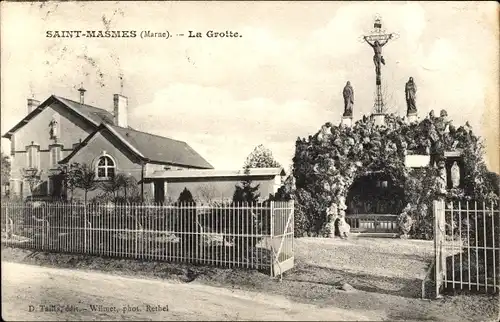 Ak Saint Masmes Marne, La Grotte