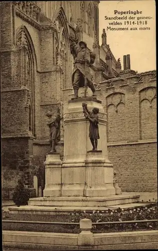 Ak Poperinghe Poperinge Westflandern, Kriegerdenkmal