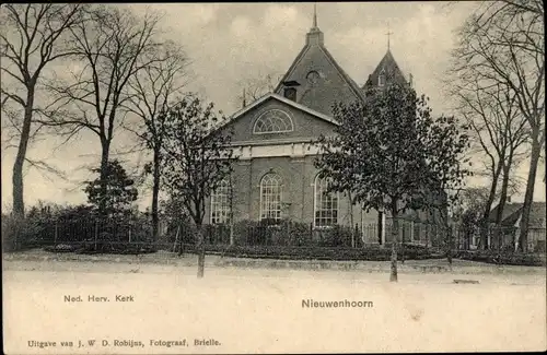 Ak Nieuwenhoorn Südholland Niederlande, Ned. Rev. Kirche