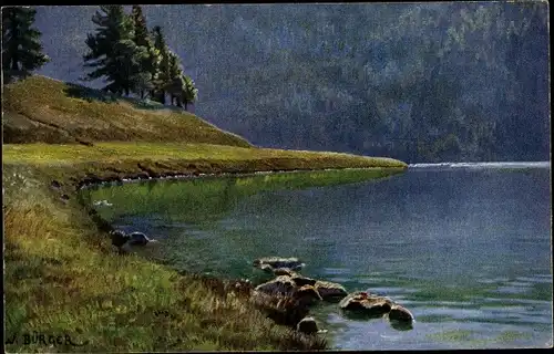 Künstler Ak Bürger, W., Stille Wasser, Landschaft