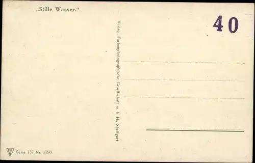 Künstler Ak Bürger, W., Stille Wasser, Landschaft