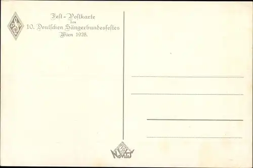 Wappen Ak Wien, Komponist Franz Schubert, 10. Deutsches Sängerbundesfest 1928