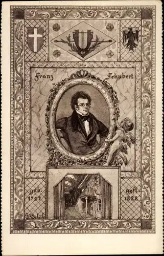 Künstler Ak Komponist Franz Schubert, 1797 bis 1828