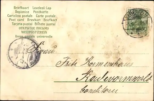 Litho Früchtestillleben, Weintrauben, Pfirsiche