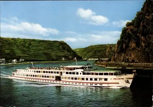 Ak Kabinenschiff Helvetia, Motorschiff, Köln-Düsseldorfer